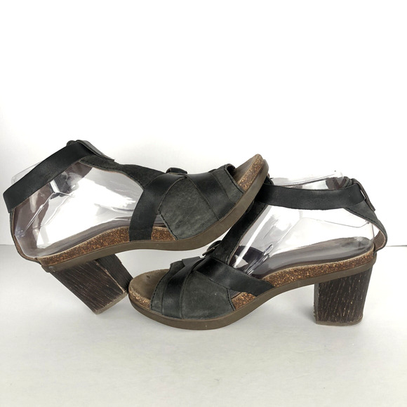 DANSKO Dominique T-Strap Suede Leather Heel Sandals Size EU 39 US 8.5-9 Black - Picture 7 of 11